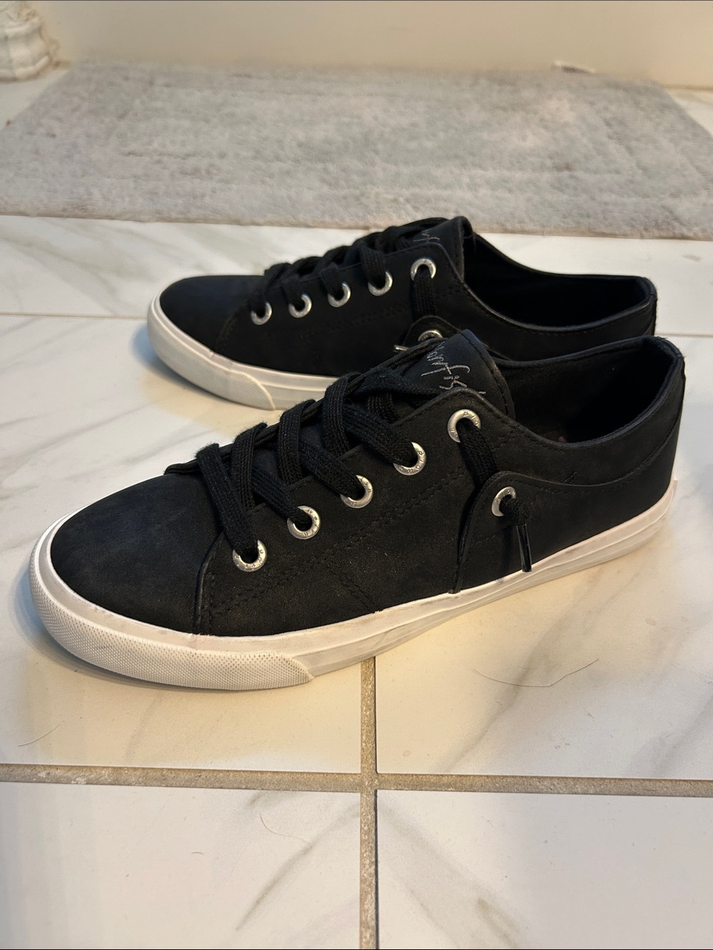 Blowfish Black Low-Top Sneakers with White Sole